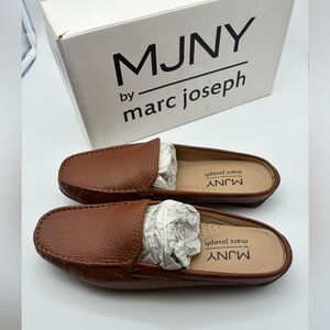New with box MJNY  Marc Joseph briarwood court cognac grainy leather shoes